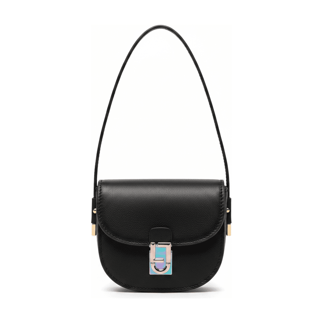 Bolsa Transversal Feminina Preta Mini Saddle Fecho Metal