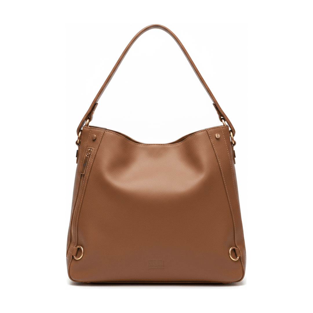 Bolsa Santa Lolla Hobo Grande Marrom Alça de Ombro